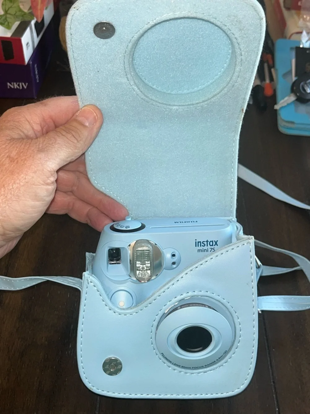 Fujifilm Instax Mini 9 Instant Print Camera & Crossbody Matching Case:Light Blue